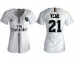 Wholesale Cheap Women's Jordan Paris Saint-Germain #21 Weah Away Soccer Club Jersey