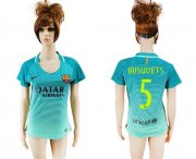 Wholesale Cheap Women's Barcelona #5 Busquets Sec Away Soccer Club Jersey