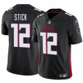 Cheap Men's Atlanta Falcons #12 Easton Stick Black 2025 F.U.S.E. Vapor Untouchable Limited Football Stitched Jersey