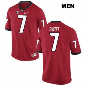 Wholesale Cheap Men\'s Georgia Bulldogs #7 DAndre Swift Red Stitched NCAA Nike College Football Jersey