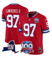 Men's New York Giants #97 Dexter Lawrence II Red 2025 F.U.S.E. 100th Season & State Patch Vapor Limited Football Stitched Jersey Cheap