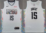 Cheap Men's Denver Nuggets #15 Nikola Jokic White 2024 25 City Edition Stitched Basketball Jersey