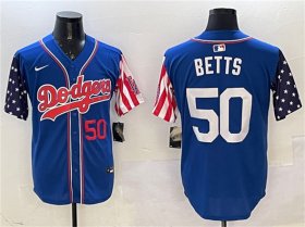 Cheap Mens Los Angeles Dodgers #50 Mookie Betts Royal Limited Stitched Baseball Jersey