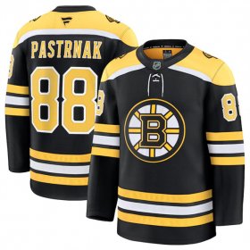 Men\'s Boston Bruins #88 David Pastrnak Black 2024-25 Home Stitched Hockey Jersey