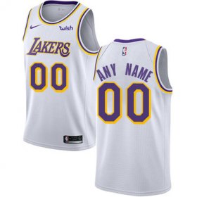Cheap Men\'s Los Angeles Lakers Authentic White Association Edition Nike NBA Customized Jersey