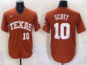 Cheap Men's Texas Longhorns #10 Mia Scott Orange SEC Patch Stitched Jersey