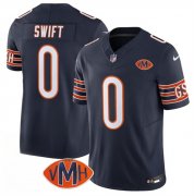 Men's Chicago Bears #0 D'Andre Swift Navy 2025 F.U.S.E. With VMH Patch Vapor Untouchable Limited Football Stitched Jersey Cheap Wholesale