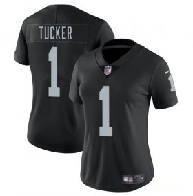 Women\'s Las Vegas Raiders #1 Tre Tucker Black 2025 Vapor Football Stitched Jersey(Run Small) Cheap