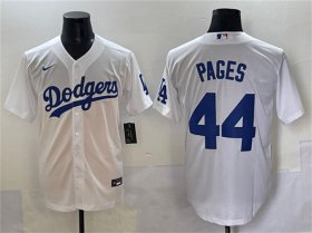 Men\'s Los Angeles Dodgers #44 Andy Pages White Cool Base Stitched Baseball Jersey