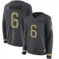 Wholesale Cheap Nike Rams #6 Johnny Hekker Anthracite Salute to Service Women's Stitched NFL Limited Therma Long Sleeve Jersey