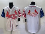 Cheap Men's St. Louis Cardinals Team Big Logo White Independence Day Vapor Premier Limited Stitched Baseball Jersey