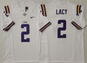 Men\'s LSU Tigers #2 Kyren Lacy White F.U.S.E. Stitched Jersey