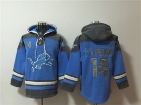 Cheap Men\'s Detroit Lions #14 Amon-Ra St. Brown Blue Ageless Must-Have Lace-Up Pullover Hoodie