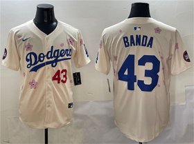 Cheap Men\'s Los Angeles Dodgers #43 Anthony Banda Cream 2025 Tokyo Series Limited Stitched Baseball Jersey
