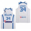 Wholesale Cheap Men's Hellas Eurobank #34 Antetokounmpo G. White Basketball Stitched Jersey