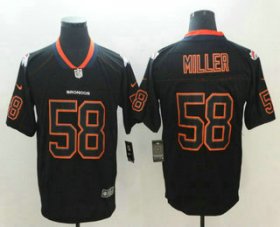 Wholesale Cheap Men\'s Denver Broncos #58 Von Miller 2018 Black Lights Out Color Rush Stitched NFL Nike Limited Jersey