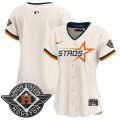 Women's Houston Astros Blank Cream 2025 City Connect Limited Stitched Baseball Jersey(Run Small) Cheap