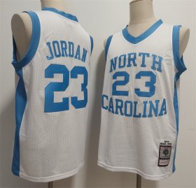 Cheap Men\'s North Carolina Tar Heels #23 Michael Jordan White Throwback Stitched Jersey