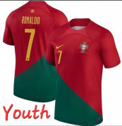 Cheap Youth Portugal Team #7 Cristiano Ronaldo Red Green Soccer Jersey