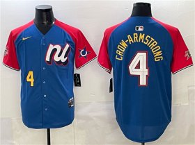 Men\'s National League #4 Pete Crow-Armstrong Blue Red Alternate 2025 All-Star Edition Limited Stitched Baseball Jersey Cheap Wholesale