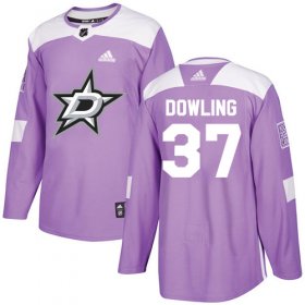 Cheap Adidas Stars #37 Justin Dowling Purple Authentic Fights Cancer Stitched NHL Jersey