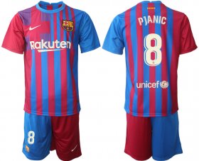 Wholesale Cheap Men 2021-2022 Club Barcelona home red 8 Nike Soccer Jerseys
