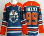 Cheap Men's Edmonton Oilers #99 Wayne Gretzky Blue Authentic Jersey