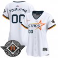 Women's Houston Astros Active Player Custom White 2025 City Connect Limited Stitched Baseball Jersey(Run Small) Cheap