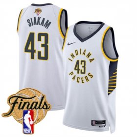 Men\'s Indiana Pacers #43 Pascal Siakam White 2025 Finals Association Edition Stitched Basketball Jersey Cheap