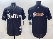 Men's Houston Astros Team Big Logo Black Gothic 'Houston Born Barrio Raised' Limited Stitched Baseball Jersey Cheap