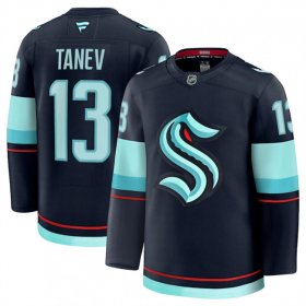 Men\'s Seattle Kraken #13 Brandon Tanev Navy 2024-25 Home Stitched Hockey Jersey