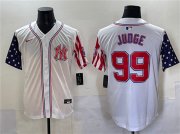 Cheap Men's New York Yankees #99 Aaron Judge White 2025 Independence Day Vapor Limited Stitched Baseball Jersey