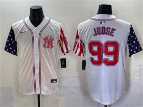 Cheap Men\'s New York Yankees #99 Aaron Judge White 2025 Independence Day Vapor Limited Stitched Baseball Jersey