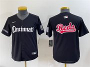 Cheap Youth Cincinnati Reds #77 Rece Hinds Black 2023 City Connect Stitched Baseball Jersey