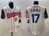 Cheap Men's Los Angeles Dodgers #17 Shohei Ohtani White Limited Stitched Baseball Jersey