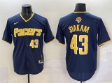 Cheap Men's Indiana Pacers #43 Pascal Siakam Navy 2025 Finals Vapor Stitched Baseball Jersey