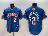 Cheap Men's Oklahoma City Thunder #2 Shai Gilgeous-Alexander Blue 2025 Finals Vapor Stitched Baseball Jersey