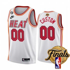 Wholesale Cheap Men\'s Miami Heat Active Player Custom White 2023 Finals Classic Edition With NO.6 Patch Stitched Basketball Jersey