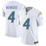 Cheap Men's Los Angeles Chargers #4 Taylor Heinicke White 2025 F.U.S.E. Vapor Limited Football Stitched Jersey