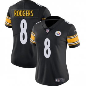 Women\'s Pittsburgh Steelers #8 Aaron Rodgers Black 2025 Vapor Untouchable Limited Football Stitched Jersey(Run Small)