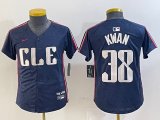 Youth Cleveland Guardians #38 Steven Kwan Navy 2024 City Connect Limited Stitched Baseball Jersey Cheap