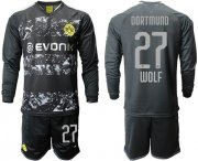 Wholesale Cheap Dortmund #27 Wolf Away Long Sleeves Soccer Club Jersey