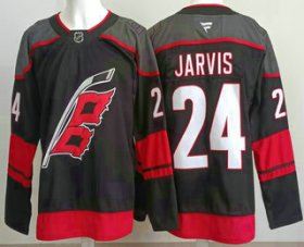 Cheap Men\'s Carolina Hurricanes #24 Seth Jarvis Black Authentic Jersey