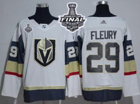 Wholesale Cheap Adidas Golden Knights #29 Marc-Andre Fleury White Road Authentic 2018 Stanley Cup Final Women\'s Stitched NHL Jersey