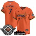Men's Houston Astros #7 C.J. Stroud Orange 2025 City Connect Limited Stitched Baseball Jersey Cheap