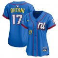 Cheap Women's National League #17 Shohei Ohtani Blue 2025 All-Star Edition Limited Stitched Baseball Jersey(Run Small)