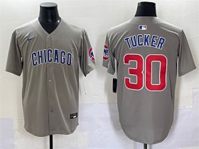 Cheap Men\'s Chicago Cubs #30 Kyle Tucker Gray Limited Stitched Baseball Jersey