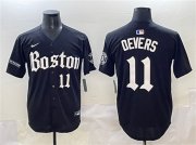 Men's Boston Red Sox #11 Rafael Devers Black Gothic Vapor Limited Stitched Baseball Jersey Cheap