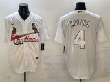 Men's St. Louis Cardinals #4 Yadier Molina White Cool Base Stitched Baseball Jersey Cheap