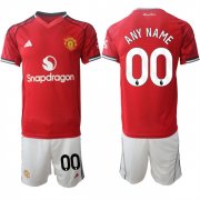Cheap Men's Manchester United Custom 2025-26 Red Home Soccer Jersey Suit